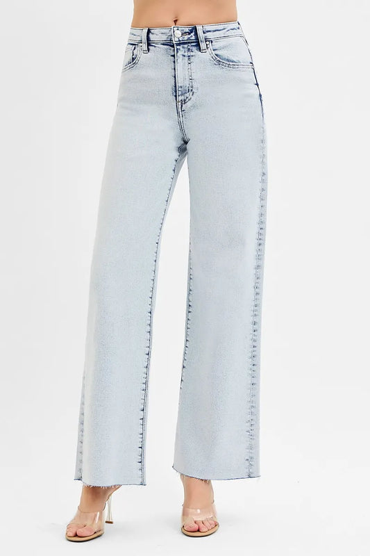Image of RISEN Full Size High Rise Wide Leg Jeans Plus Size | Queeble.shop