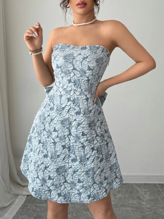 Image of Bow Back Tube Mini Dress | Queeble.shop
