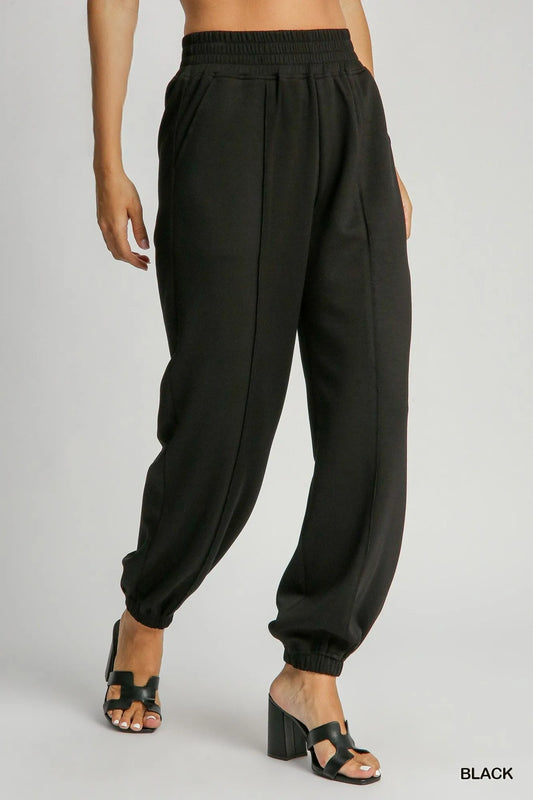 Image of Umgee Drawstring Jogger Pants with Front Seam Detail | Queeble.shop