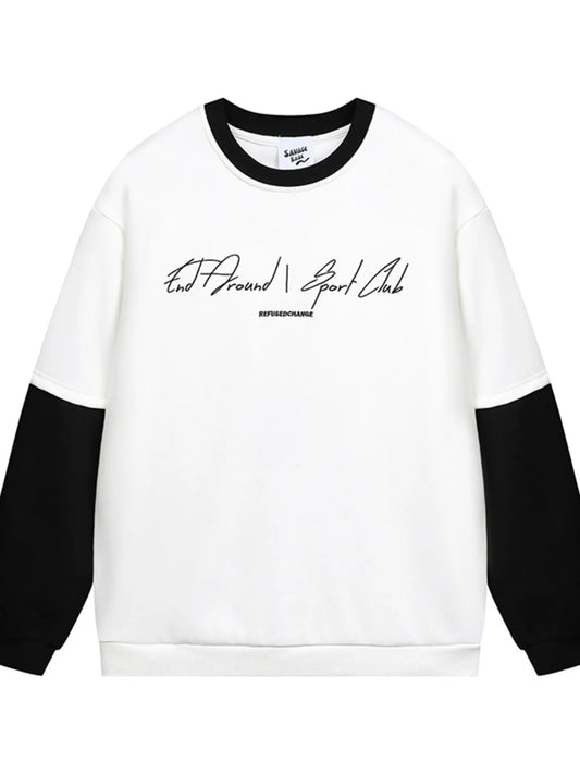 Image of Men's Color Block Crew Neck Sweatshirt | Queeble.shop