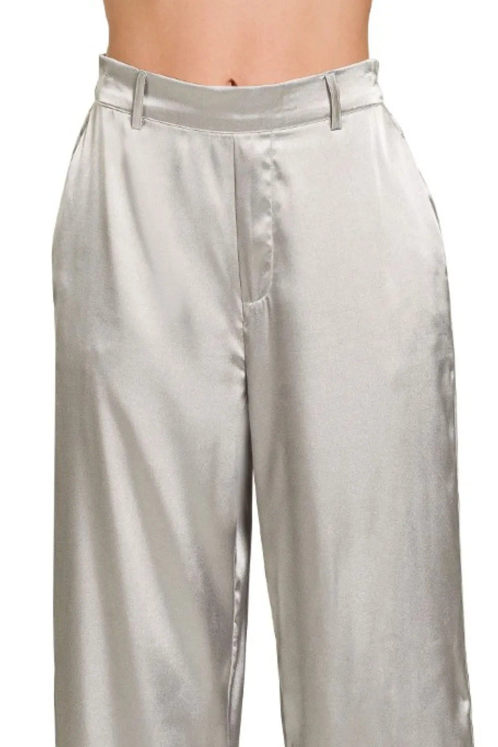 Image of Zenana Wide-Leg Satin Pants | Queeble.shop