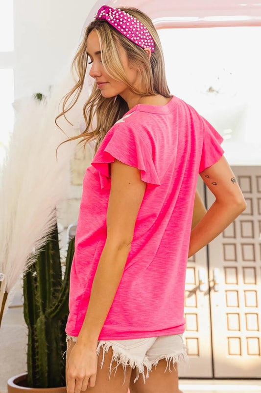 Image of BiBi Leopard Contrast Round Neck T-Shirt | Queeble.shop