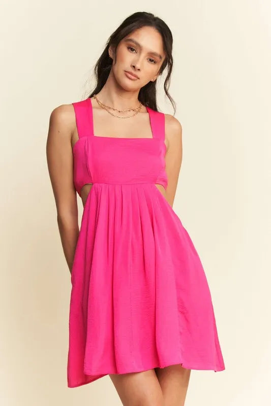 Image of Davi & Dani Washed Satin Cutout Skirt Bandeau Mini Dress | Queeble.shop