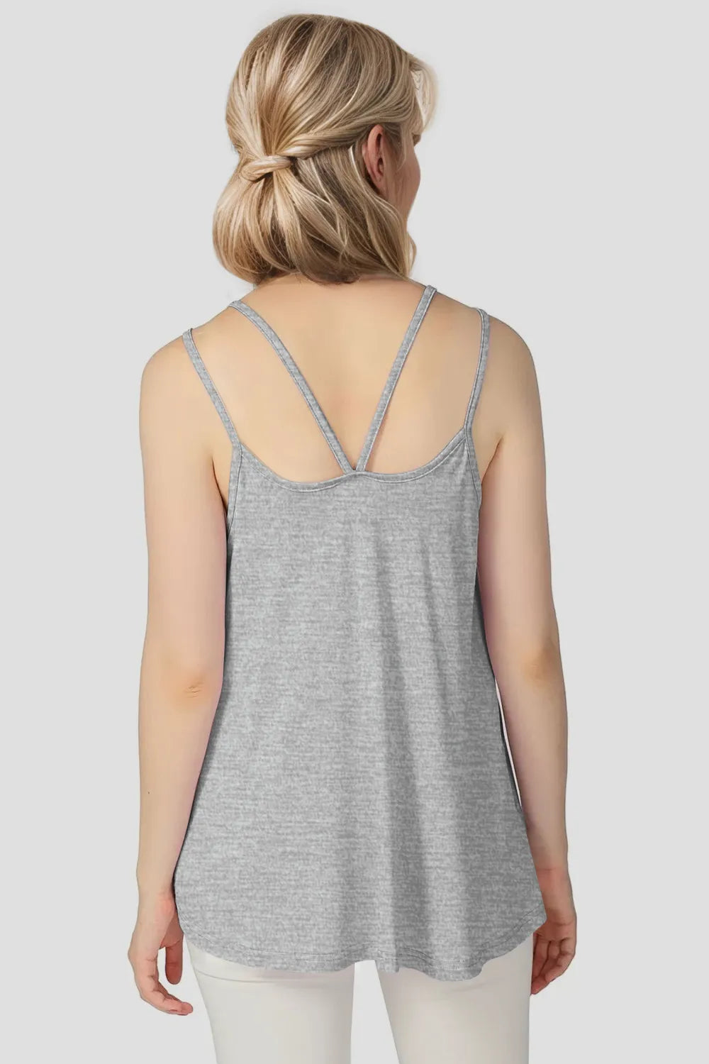 Image of Basic Bae Bamboo Scoop Neck Double Spaghetti Straps Cami | Queeble.shop