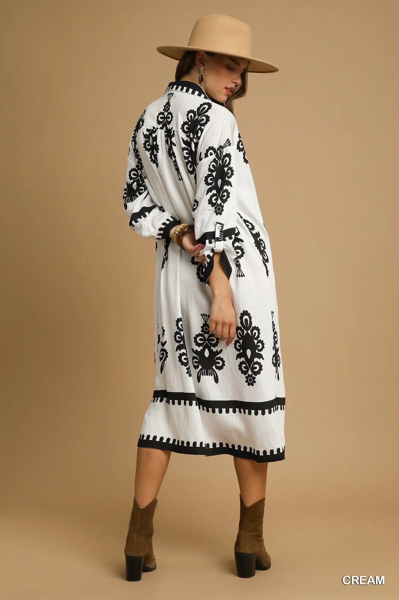 Image of Umgee Abstract Print Midi Dress | Queeble.shop