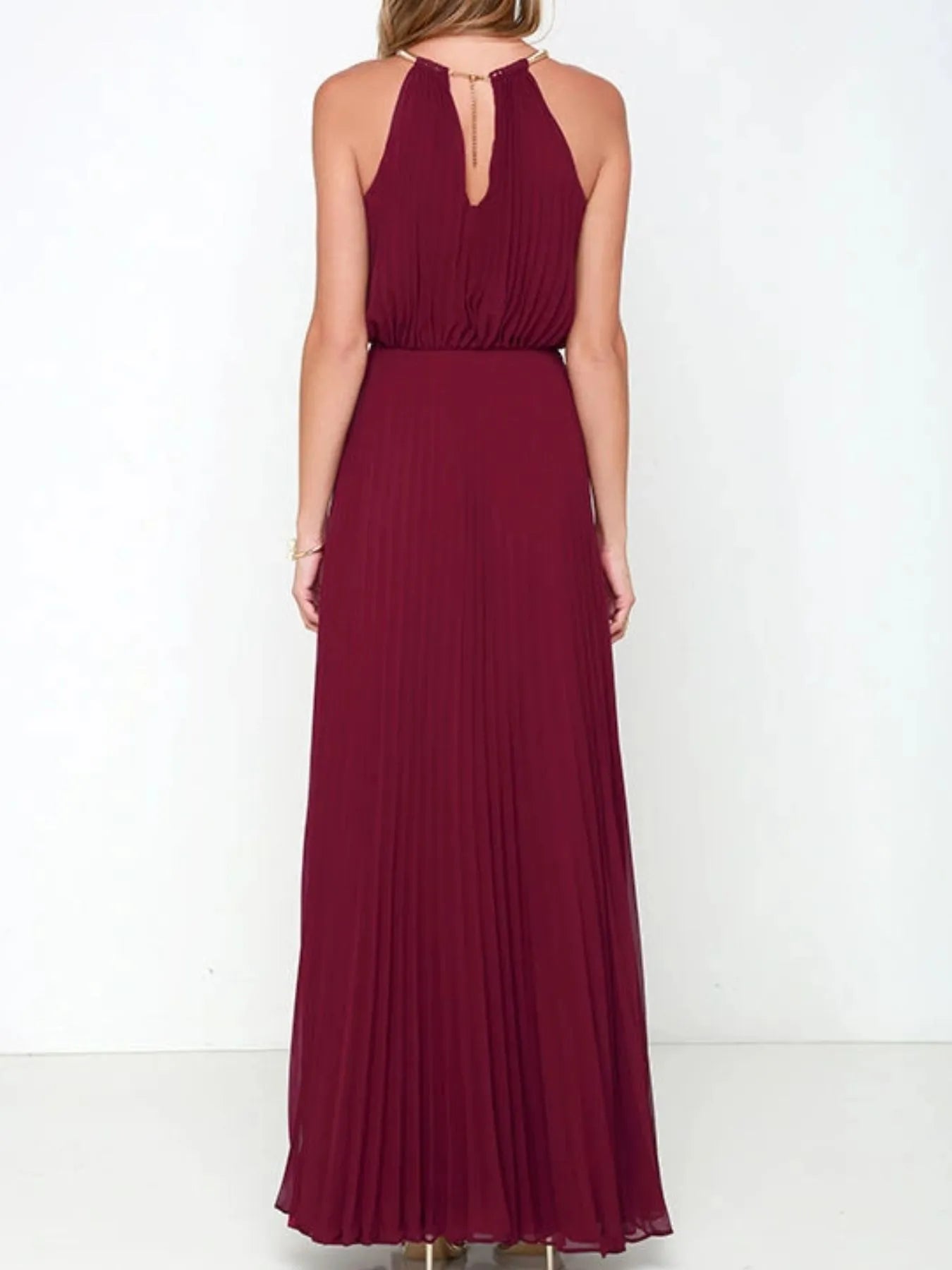Image of Pleated Sleeveless Maxi Tank Dress | Queeble.shop