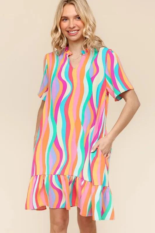 Image of Haptics Tiered Woven Ruffle Hem Dress | Queeble.shop