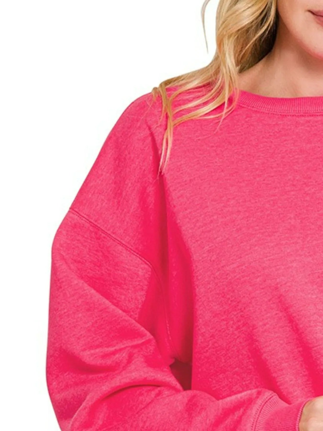 Image of Zenana Fleece Crewneck Long Sleeve Sweatshirt | Queeble.shop