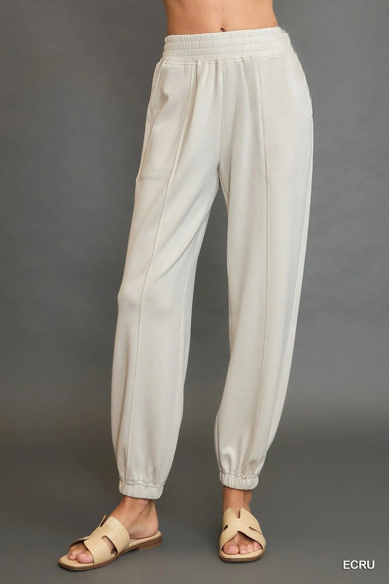 Image of Umgee Drawstring Jogger Pants with Front Seam Detail | Queeble.shop