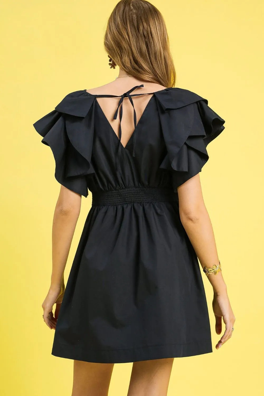 Image of Umgee Double Ruffle Sleeve Fit and Flare Dress | Queeble.shop