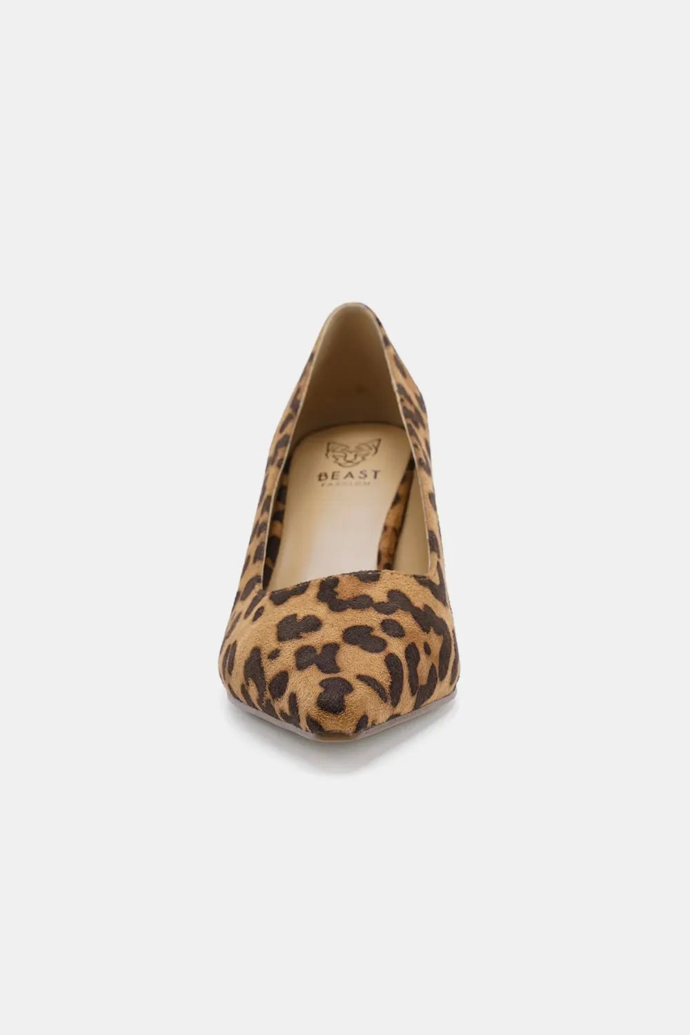 Image of Beast Fashion Faux Suede Leopard Point Toe Pumps | Queeble.shop