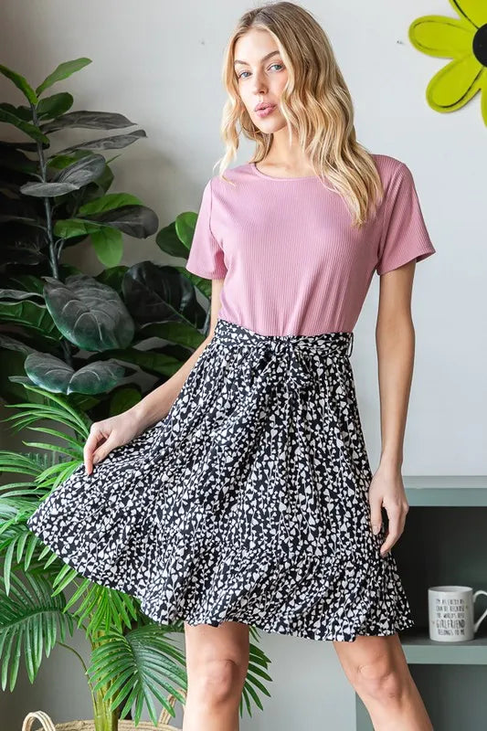 Image of Heimish Full Size Short Sleeve Solid And Animal Print Mini Dress Plus Size | Queeble.shop