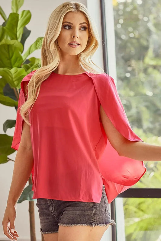 Image of BiBi Woven Top With Fold Over Back Detail | Queeble.shop