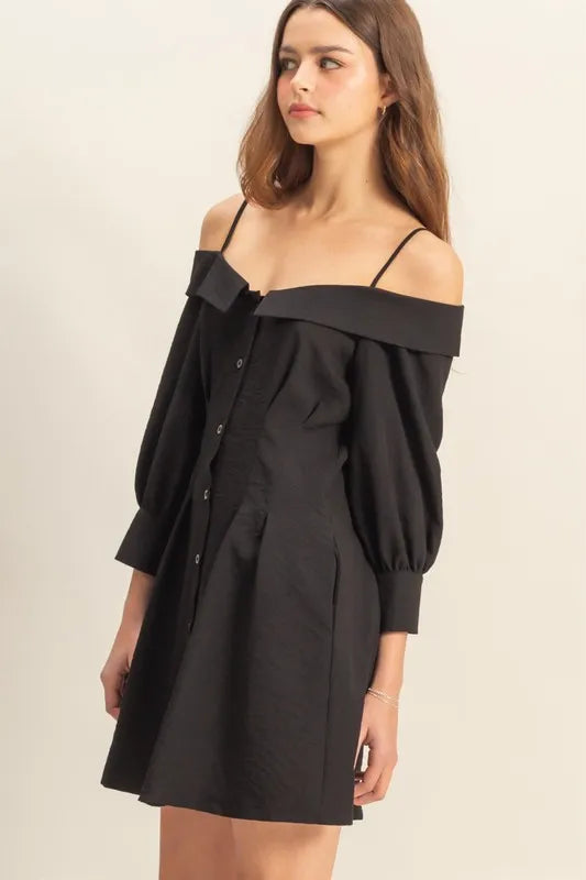 Image of HYFVE Button Down Spaghetti Strap Mini Dress with Pockets | Queeble.shop