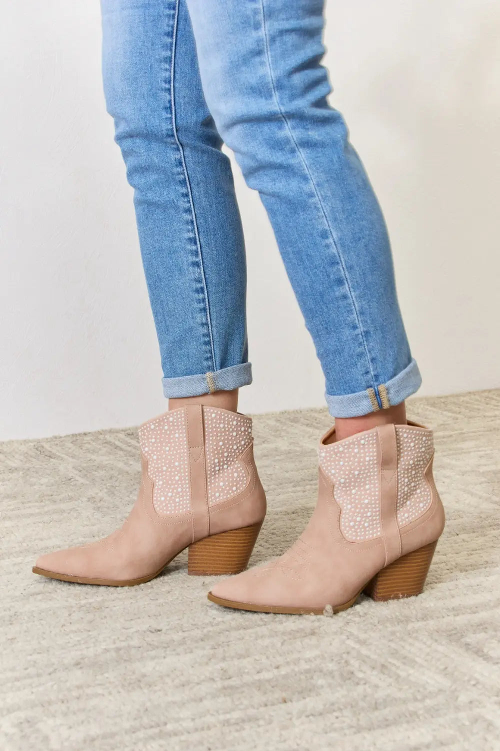 Image of East Lion Corp Rhinestone Ankle Cowgirl Booties | Queeble.shop