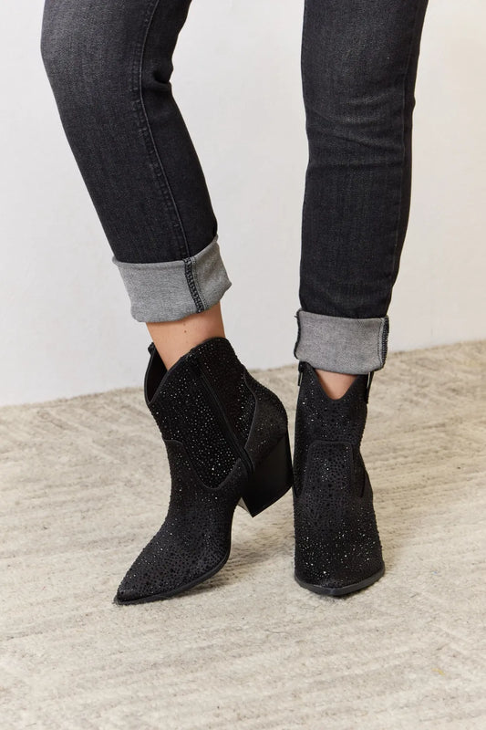 Image of East Lion Corp Rhinestone Ankle Cowboy Boots | Queeble.shop