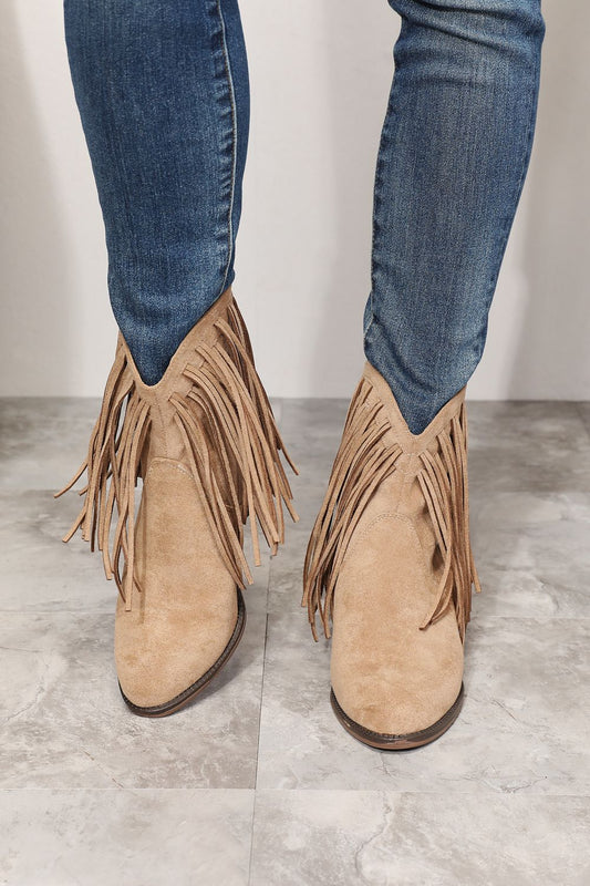 Image of Legend Women's Fringe Cowboy Western Ankle Boots | Queeble.shop