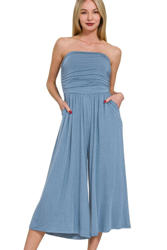 Image of Zenana Double Layered Strapless Tube Top Jumpsuit | Queeble.shop