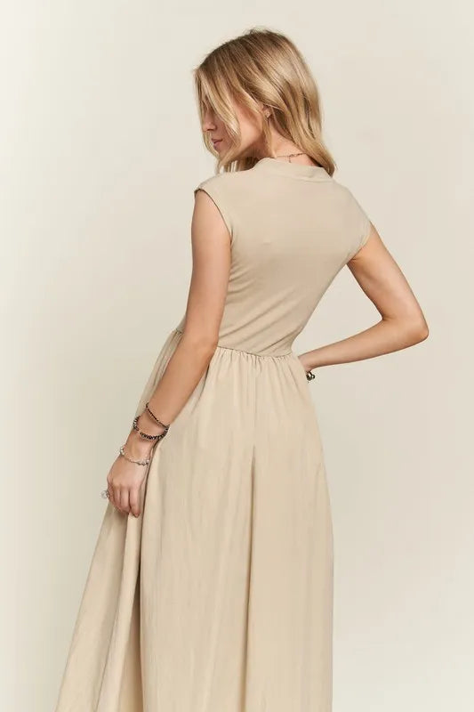 Image of ADORA V-Neck Cap Sleeve Dress | Queeble.shop