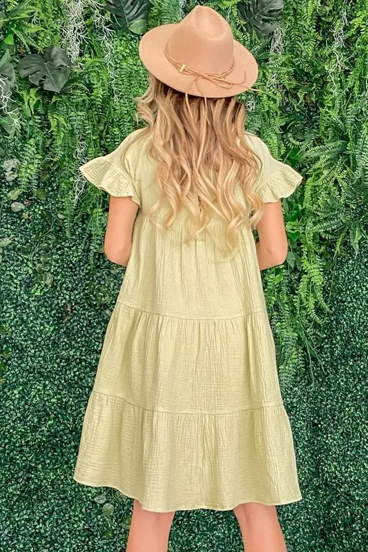 Image of And The Why Cotton Gauze Baby Doll Casual Dress | Queeble.shop