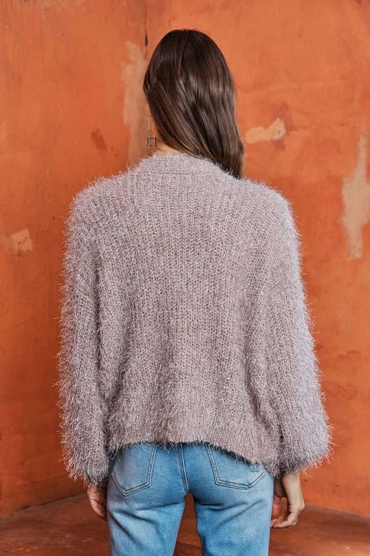 Image of ADORA Fuzzy Sweater Cardigan | Queeble.shop