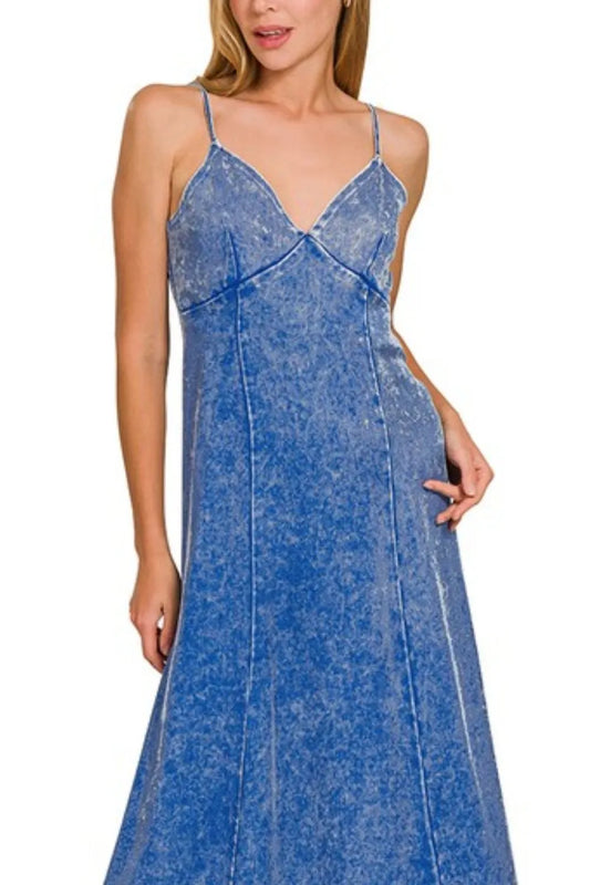 Image of Zenana Tencel Mineral Washed Maxi Dress | Queeble.shop