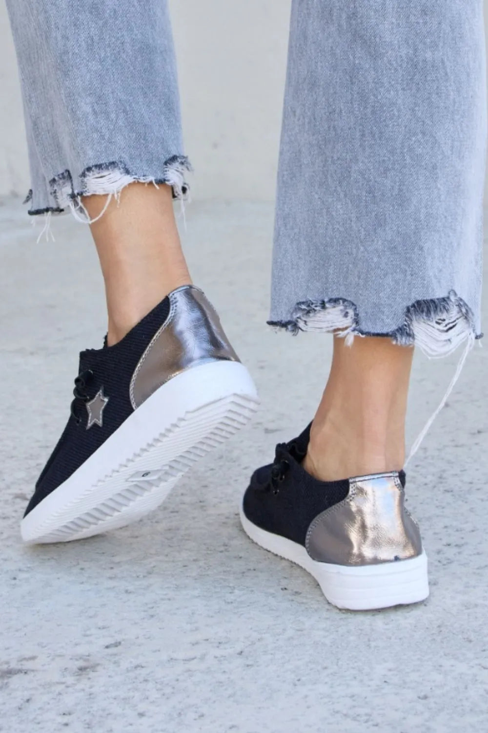 Image of Forever Link Star Lace-Up Flat Sneakers | Queeble.shop