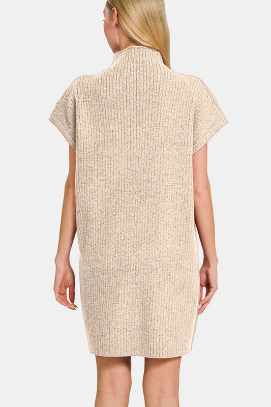 Image of Zenana Short Sleeve Sweater Mini Dress | Queeble.shop