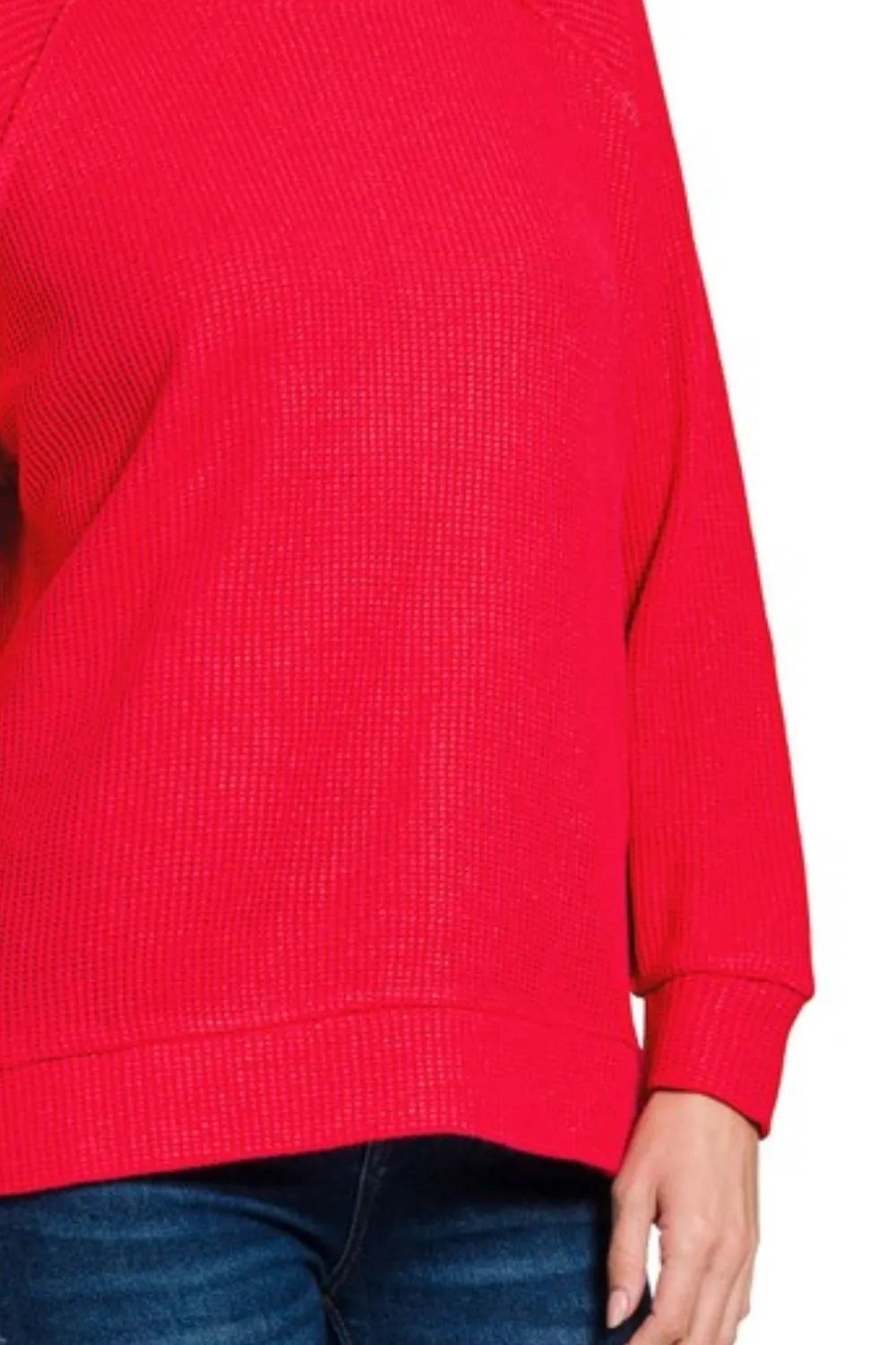 Image of Zenana Round Neck Raglan Long Sleeve Sweater | Queeble.shop
