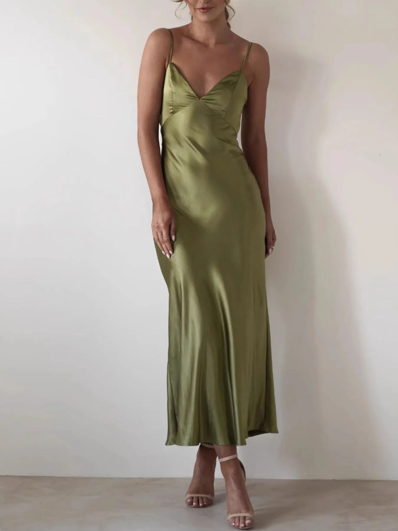 Image of Satin Backless Cami Dress | Queeble.shop