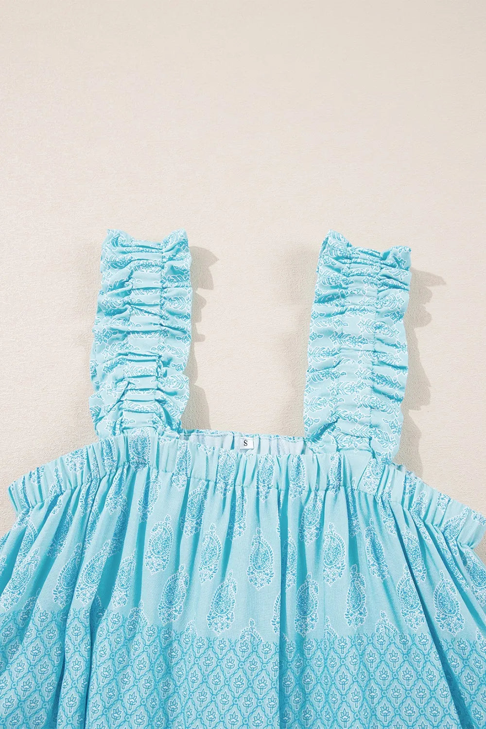 Image of Printed Ruffled Wide Straps Tank | Queeble.shop