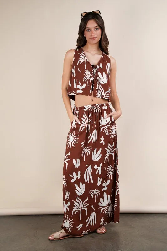 Image of VERY J Printed Resort Midi Skirt | Queeble.shop