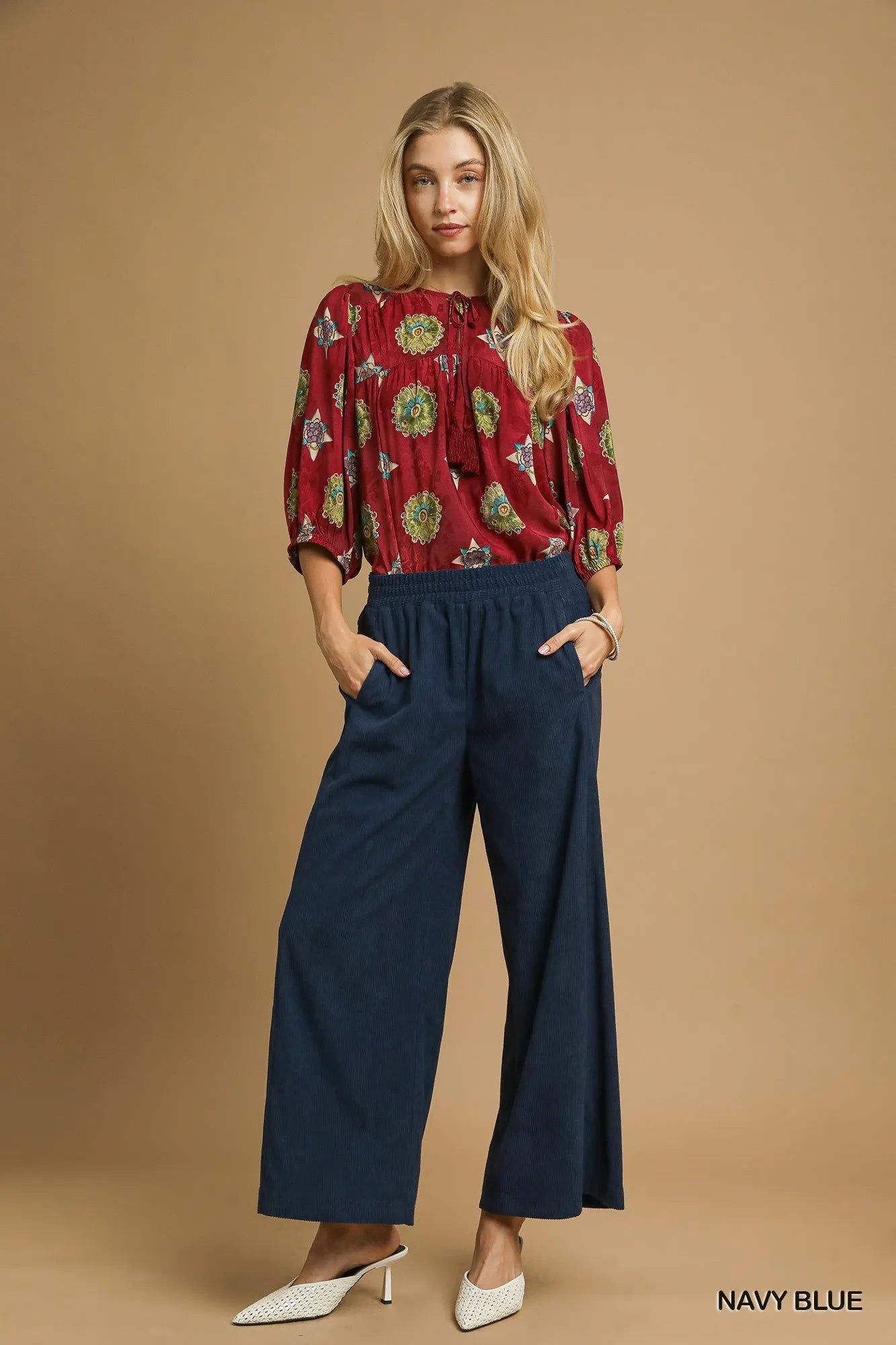 Image of Umgee Wide-Leg Corduroy Pants | Queeble.shop