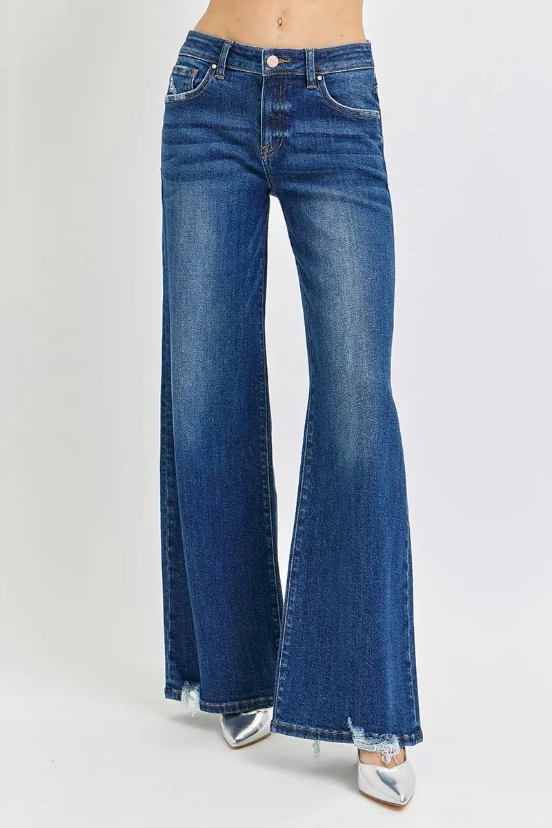 Image of RISEN Full Size Mid Rise Wide Jeans Plus Size | Queeble.shop