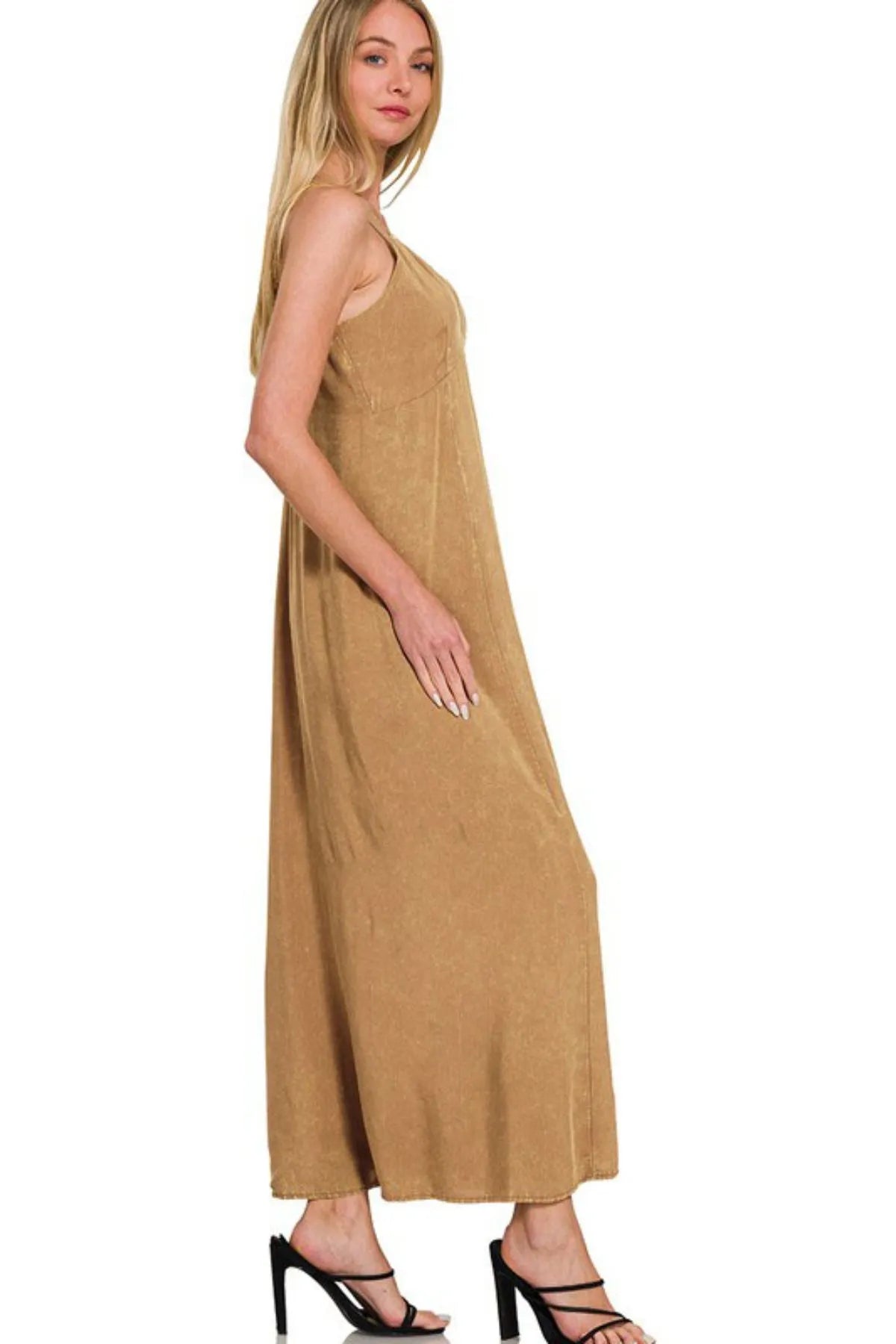 Image of Zenana Mineral Washed Rayon Challis Cami Dress | Queeble.shop