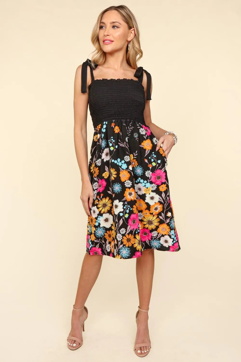 Image of Haptics Smocked Cami Floral Dress | Queeble.shop