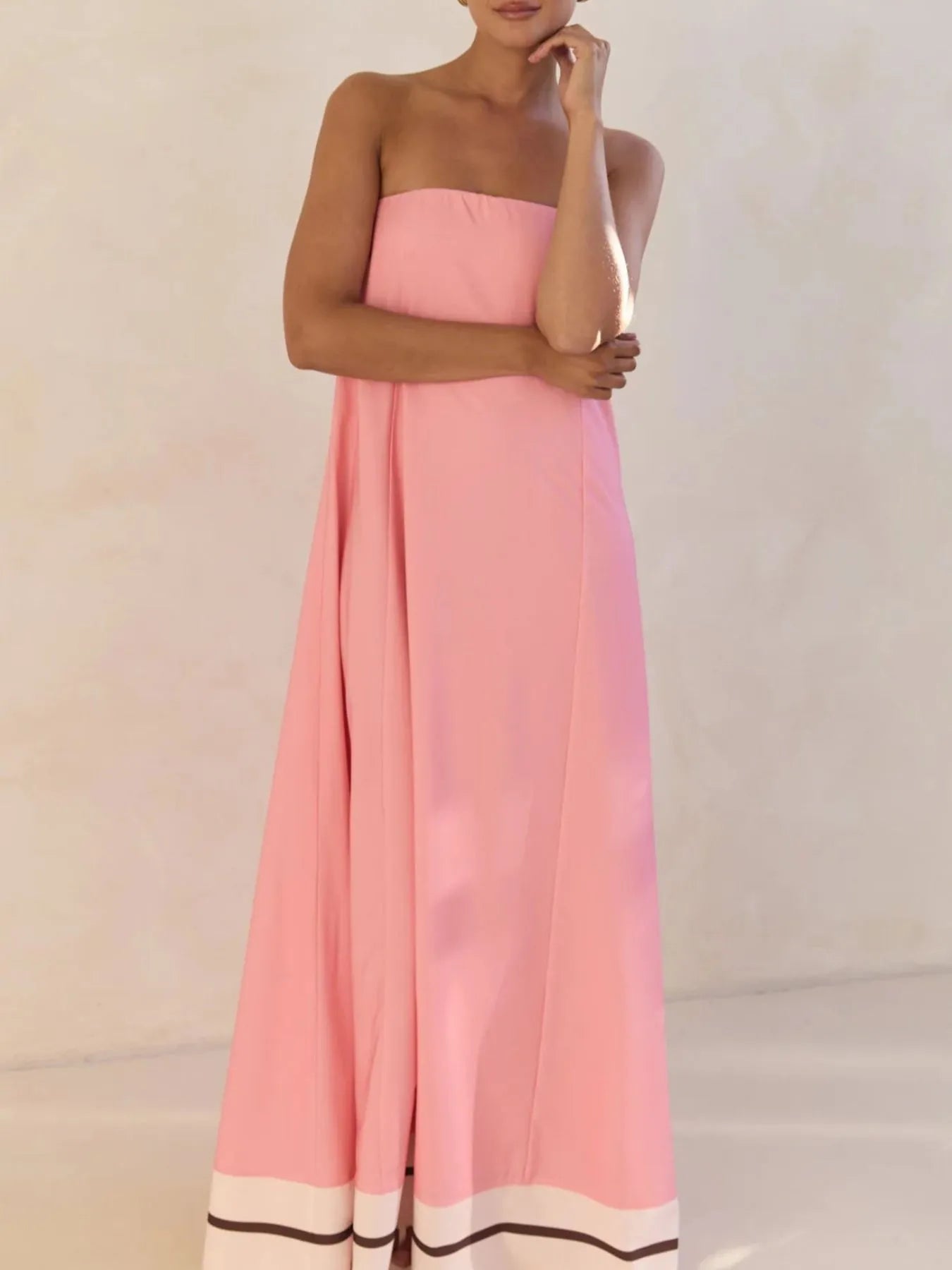 Image of Smocked Printed Tube Maxi Dress | Queeble.shop