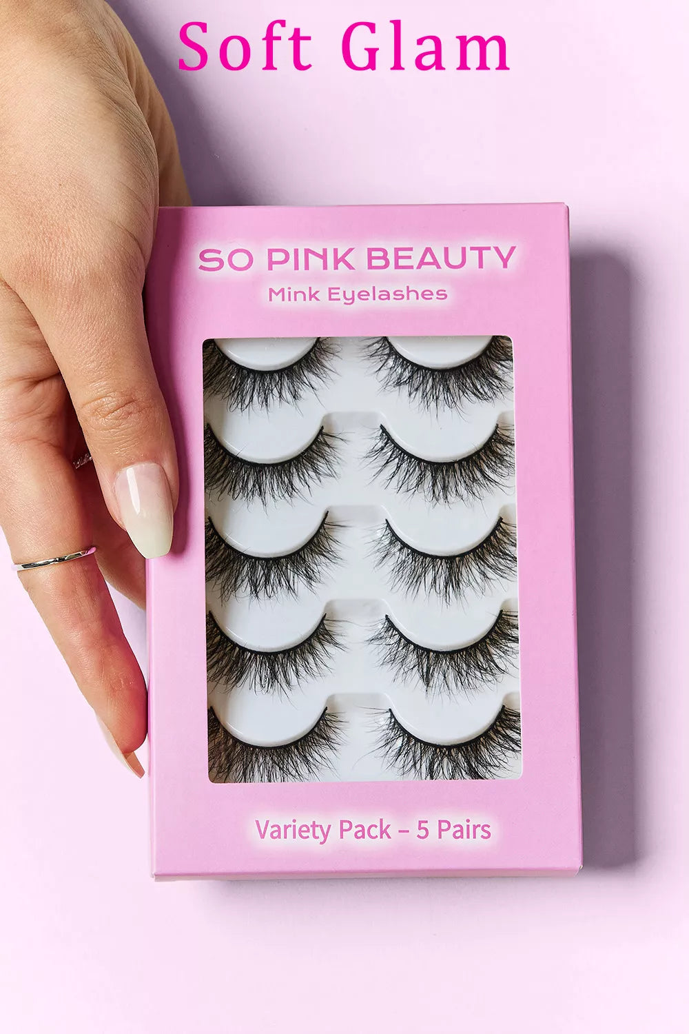 Image of SO PINK BEAUTY Mink Eyelashes 5 Pairs | Queeble.shop