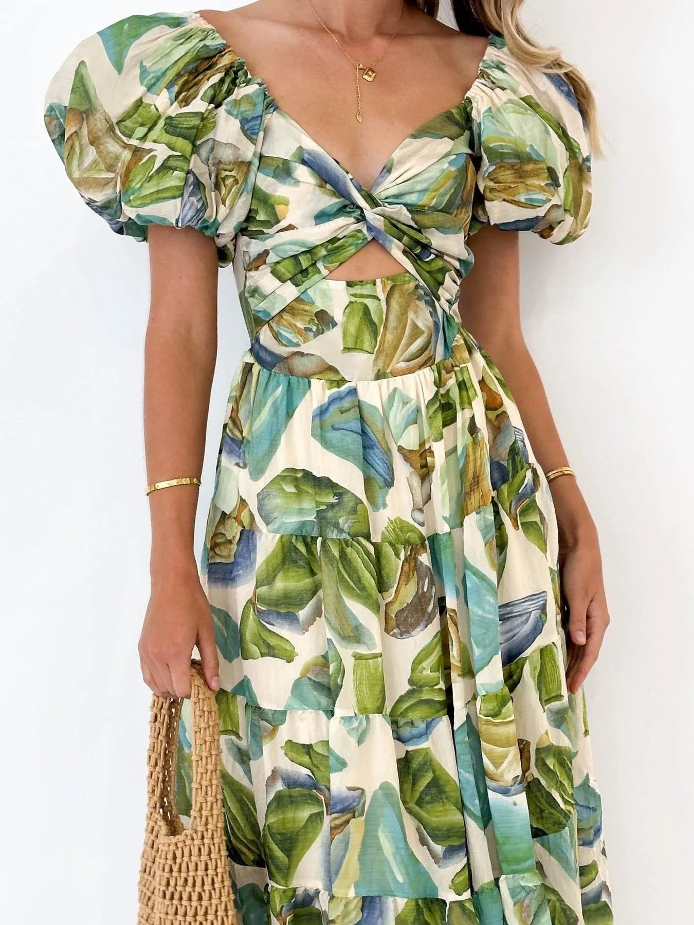 Image of Off-Shoulder Floral Tiered Dress with Ruffle Details | Queeble.shop