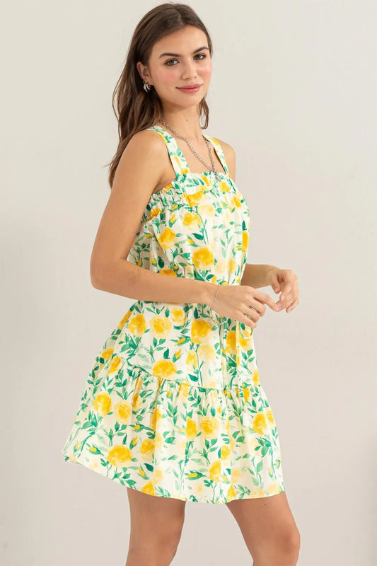Image of HYFVE Floral Tie Shoulder Mini Dress | Queeble.shop