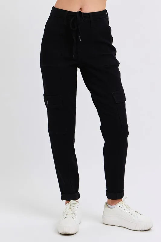 Image of Judy Blue Full Size High Waist Cargo Cuffed Jogger Plus Size | Queeble.shop