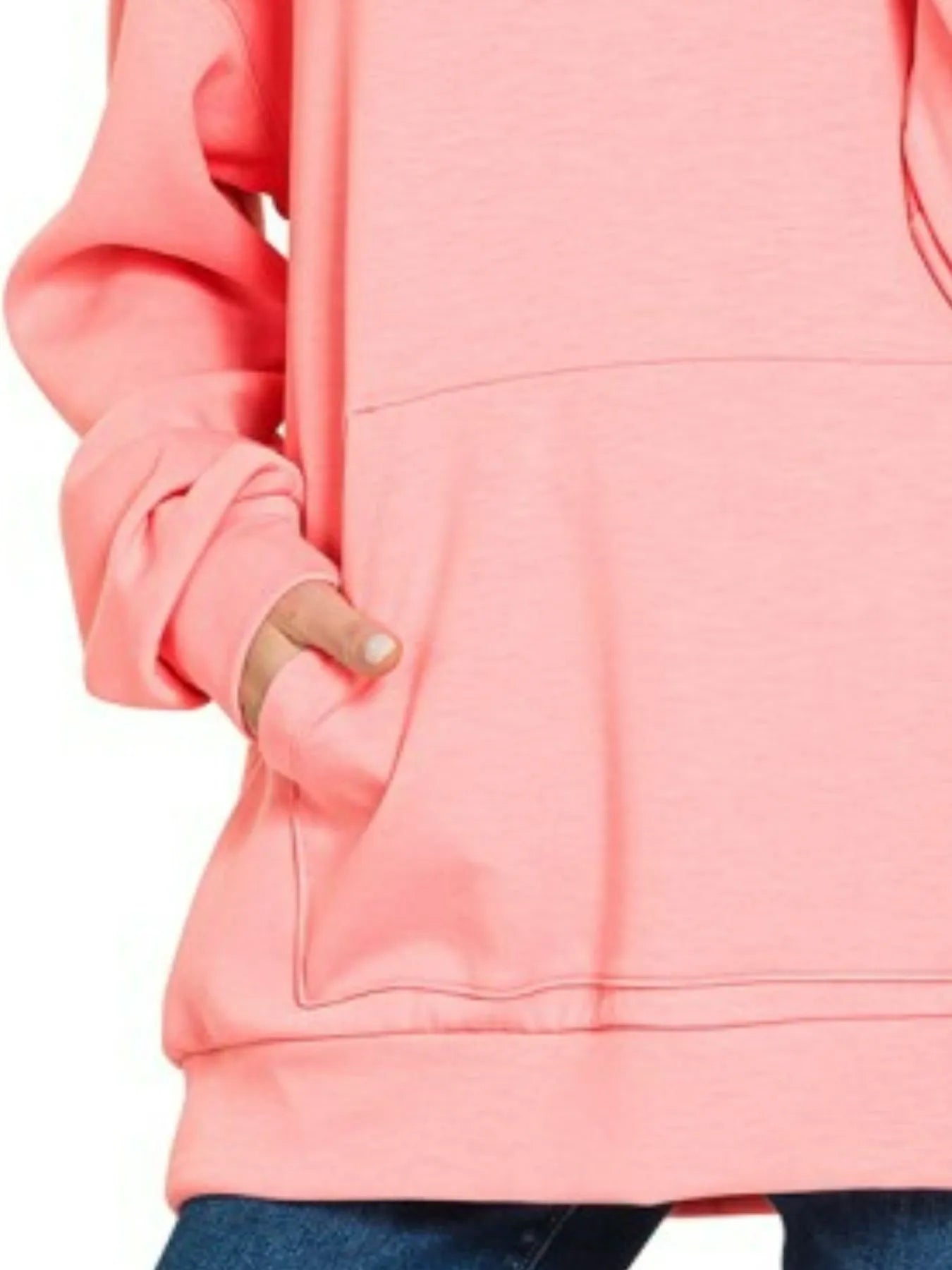 Image of Zenana Oversized Scuba Hoodie with Kangaroo Pocket | Queeble.shop