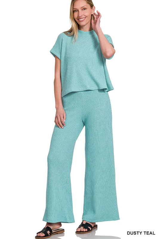Image of Zenana Sweater Boxy Top & Long Pants Set | Queeble.shop