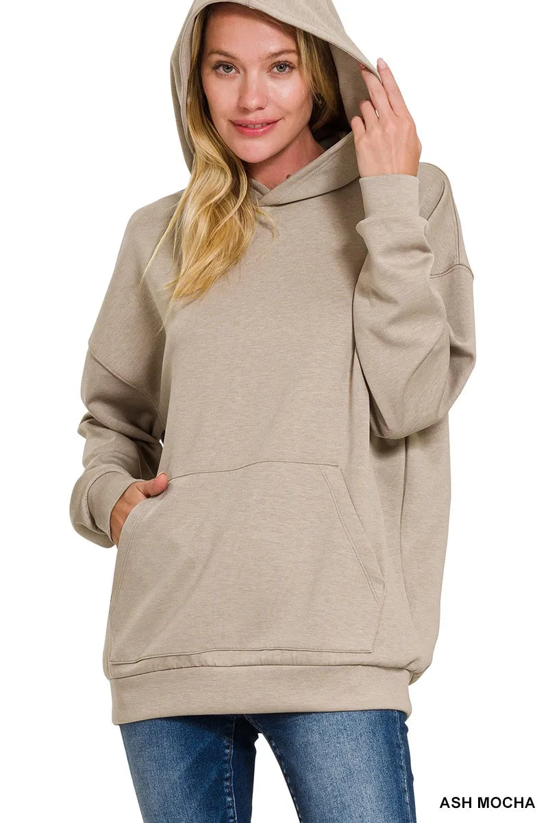 Image of Zenana Oversized Scuba Hoodie with Kangaroo Pocket | Queeble.shop