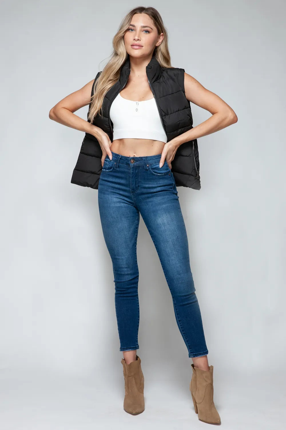Image of Snobbish Zip Up Turtleneck Vest with Pockets | Queeble.shop