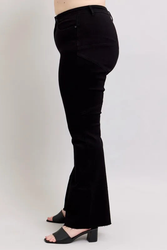Image of Judy Blue Full Size High Waist Star Seam Detail Flare Plus Size | Queeble.shop
