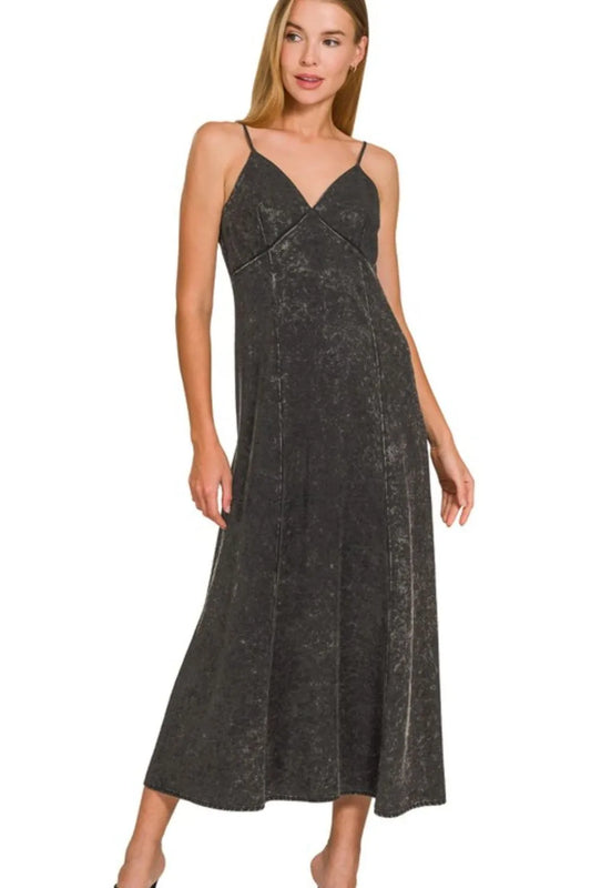 Image of Zenana Tencel Mineral Washed Maxi Dress | Queeble.shop