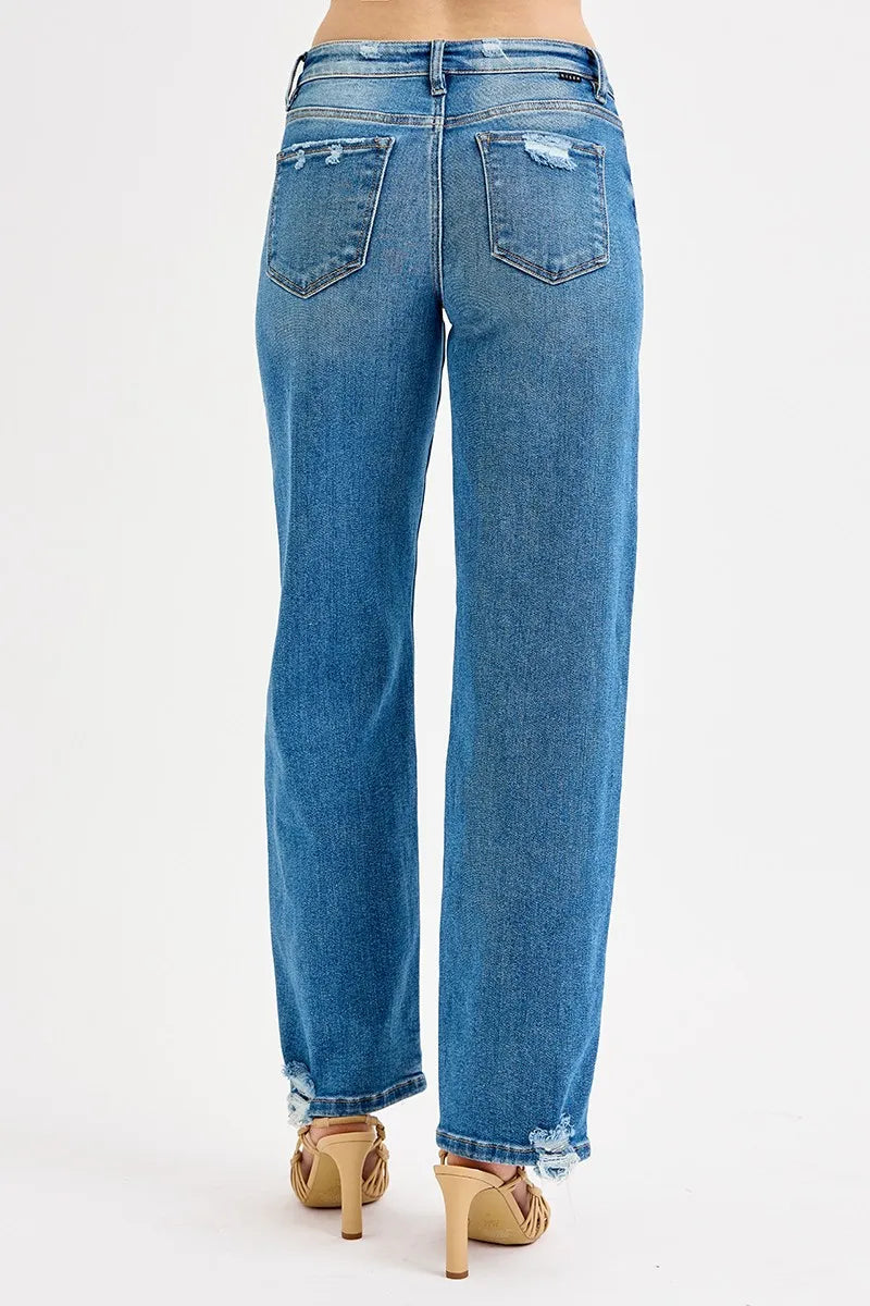 Image of RISEN Full Size Mid Rise Baggy Jeans Plus Size | Queeble.shop