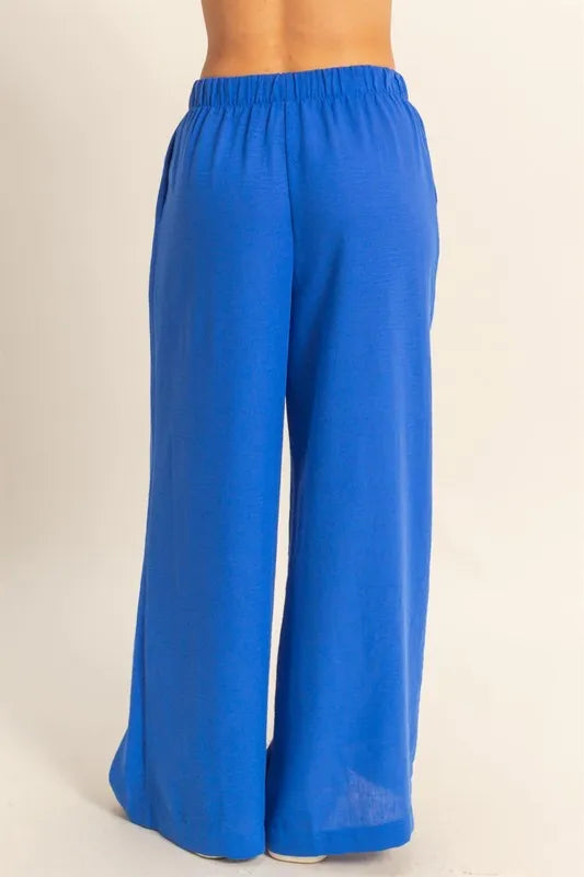Image of HYFVE Elasticized Waist Wide Leg Pants | Queeble.shop