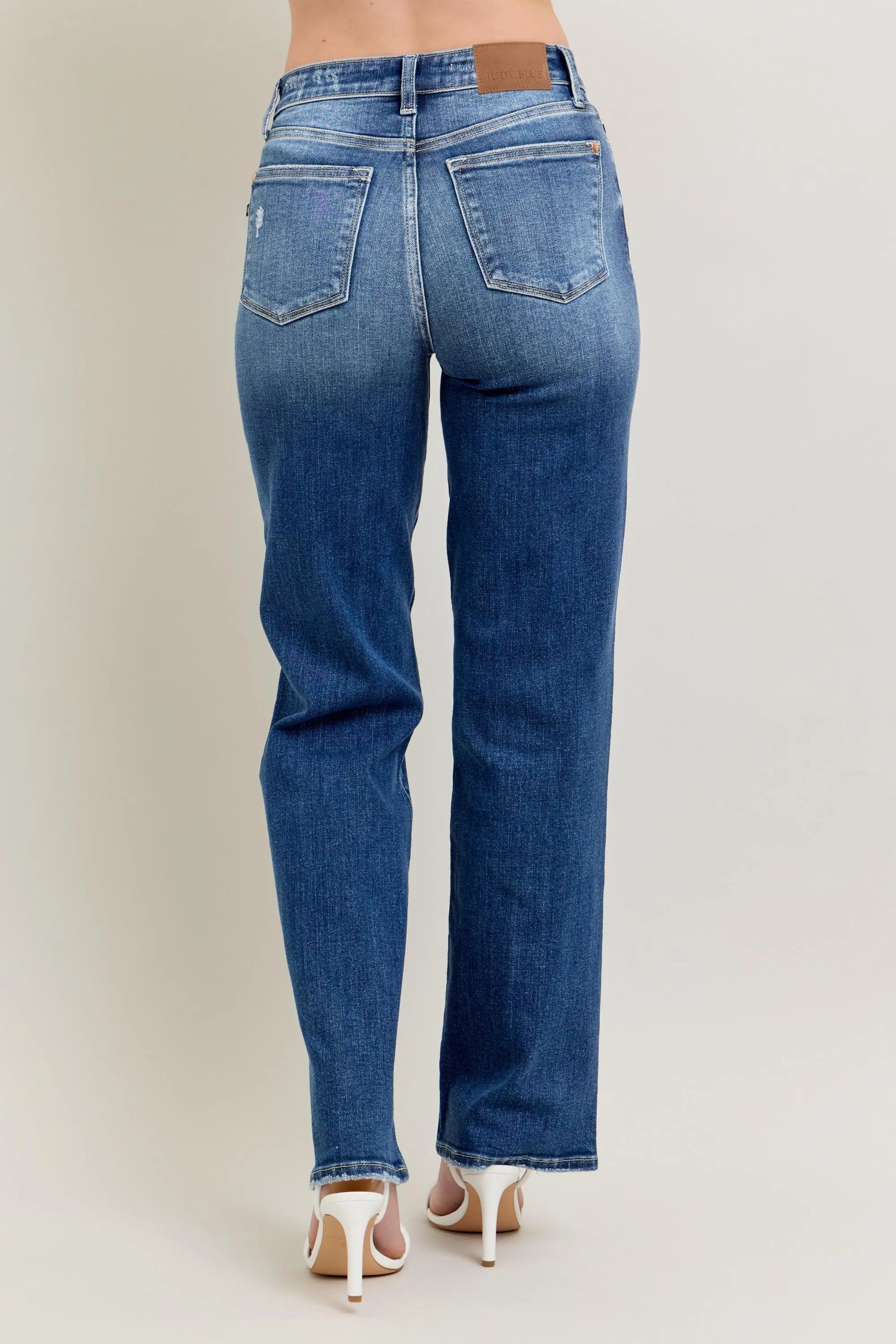 Image of Judy Blue Full Size High Waist 90's Straight Leg Jeans Plus Size | Queeble.shop
